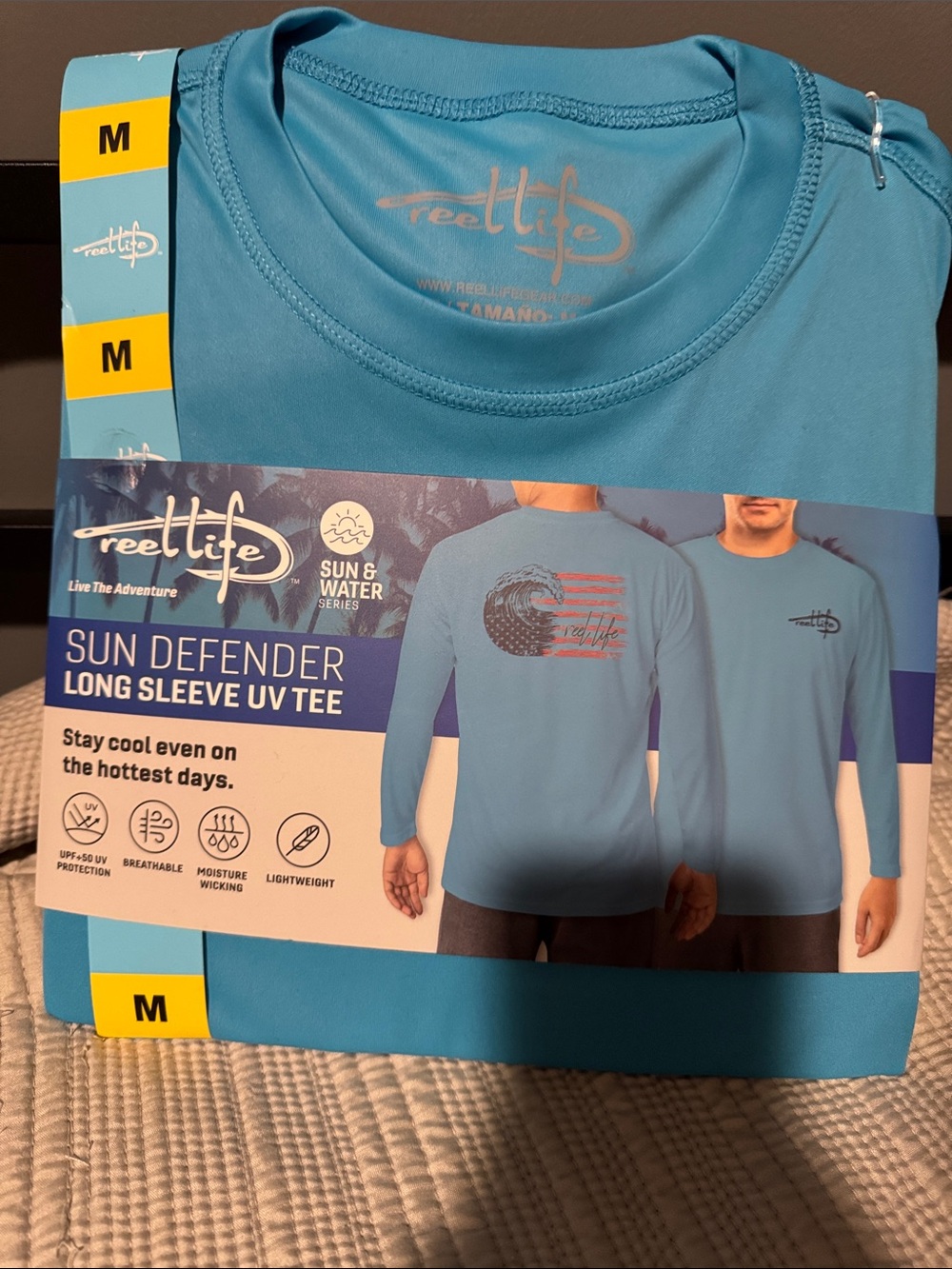 Reel Life Sun Defender Long Sleeve UV Tee - Sky Blue